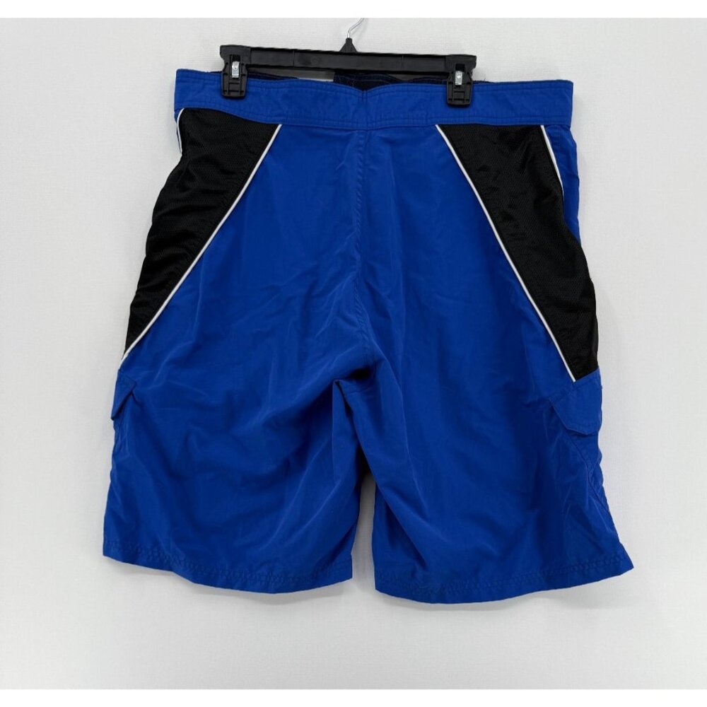Vtg Anchor Blue Board Shorts Mens 36 12" Swim Trunks Cargo Style Pockets Y2K